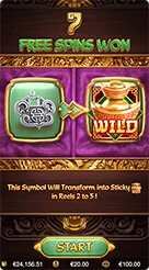 Jewels of Prosperity · Memeriksa saldo, menyesuaikan nilai taruhan, dan memilih mode putaran.